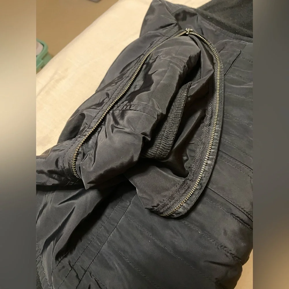 Banana Republic Black Mens Performance Coat Jacket with Hidden Hood, Size Medium